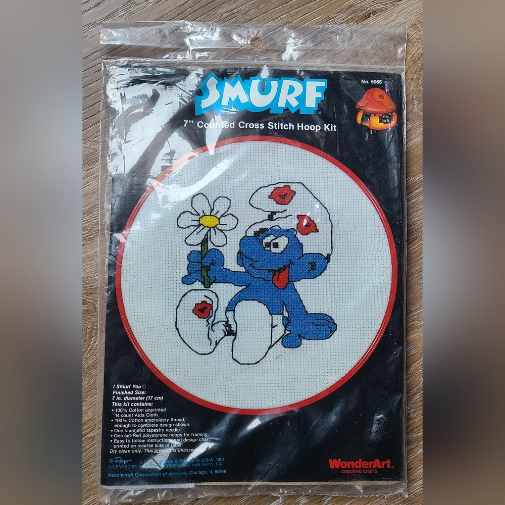 Vintage Smurf Cross Stitch Kit